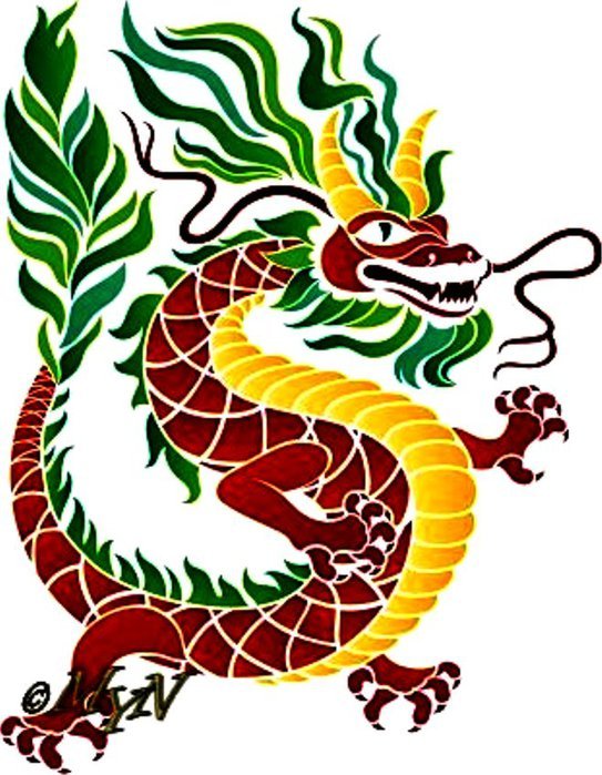 Китайский дракон цветной