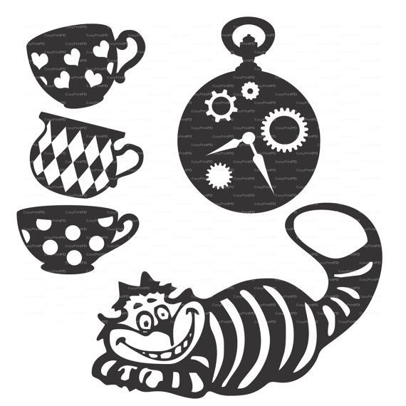 Вытынанки Алиса в стране чудес