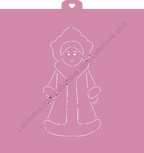 Снегурочка пряник трафарет