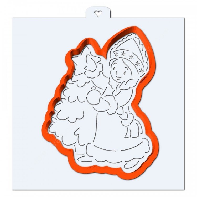 Пряник Снегурочка с елочкой