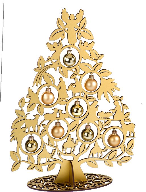 Красивый новогодний рисунок елки золотой