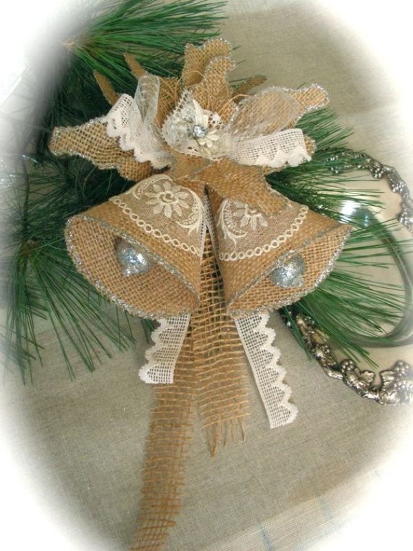 Новогодние игрушки из джута