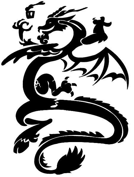 Трафарет дракона