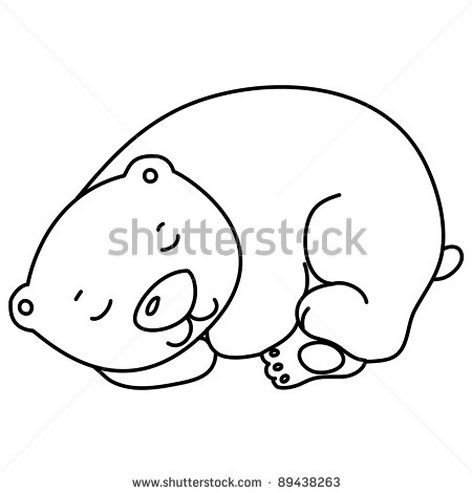 Мишка в берлоге раскраска