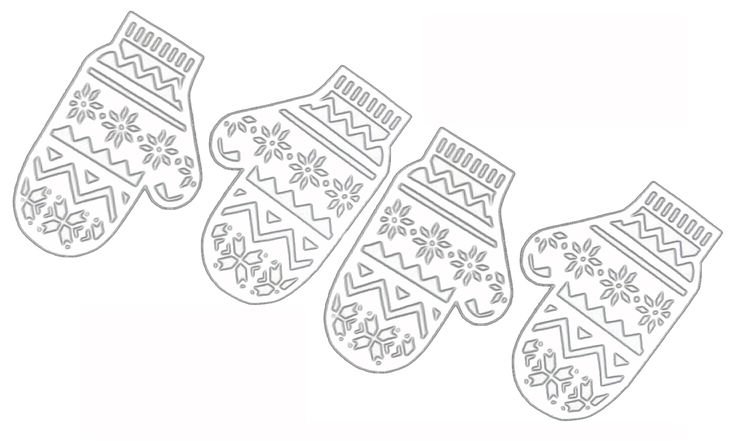 Варежка трафарет для вырезания