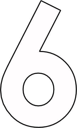 Цифра 6 трафарет для вырезания
