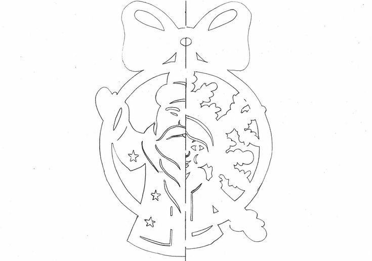 Новогодние вытынанки на окна объемные