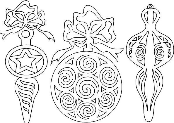 Трафареты новогодних игрушек