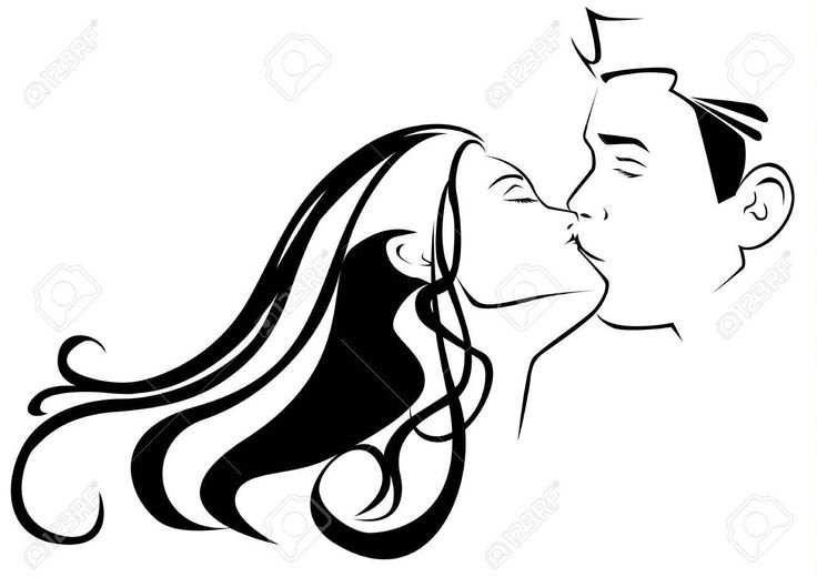 Силуэт девушки и мужчины