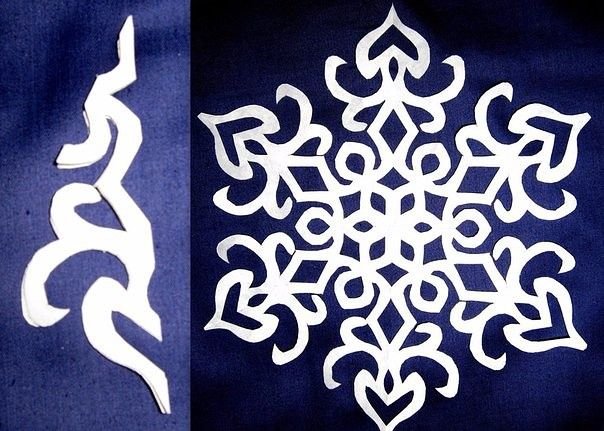 Узоры снежинок для вырезания