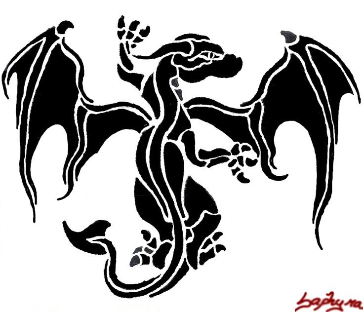 Силуэты драконов