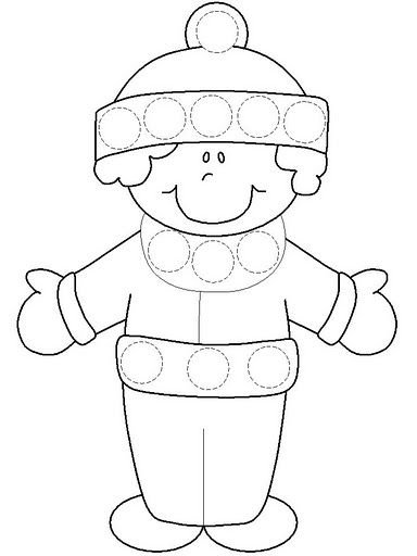 Зимняя одежда раскраска для малышей