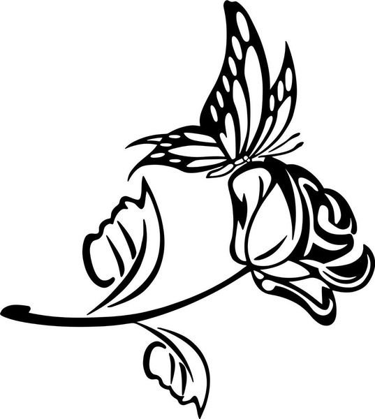 Бабочка на цветке вектор