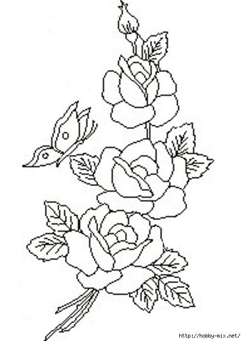 Цветы эскиз для вышивки