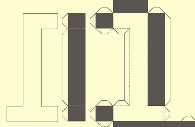 Развертка цифры 1 объемной