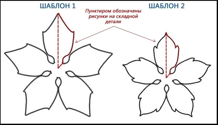 Выкройка цветка пуансеттия