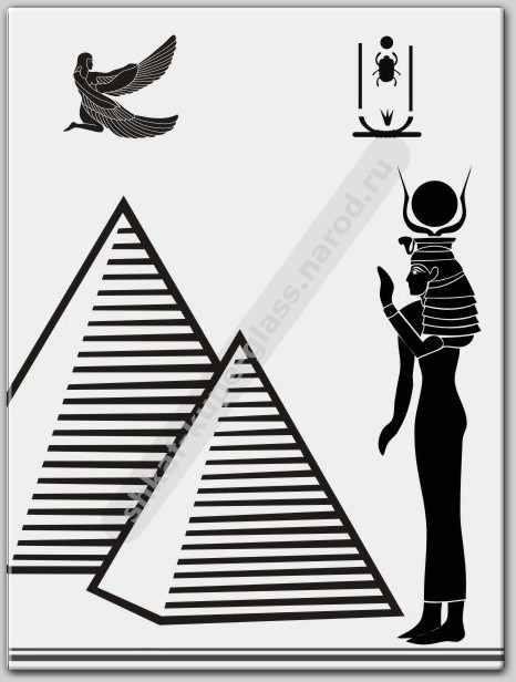 Графическая композиция в стиле египетских изображений