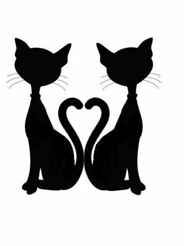 Силуэты котов и кошек
