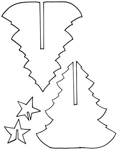 Трафарет елки из картона