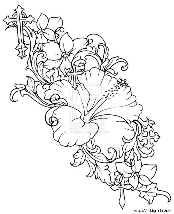 Эскиз цветочной композиции