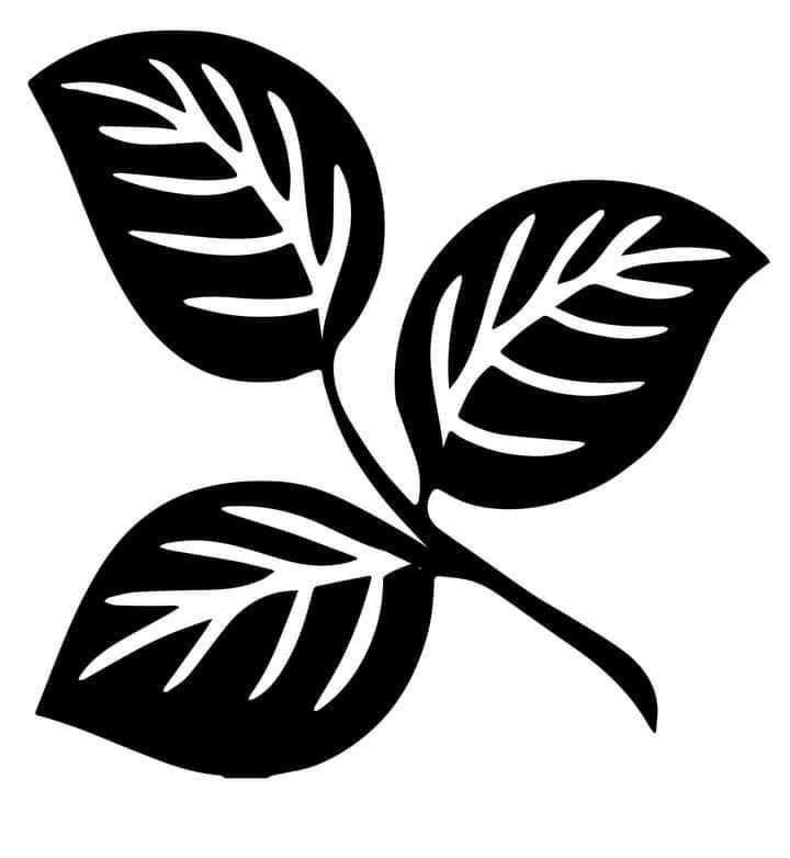 Трафарет ветка с листьями