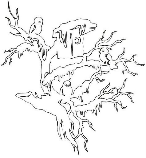 Новогоднее дерево трафарет