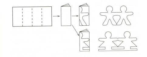Трафареты человечков для вырезания гирлянды из бумаги (44 фото)
