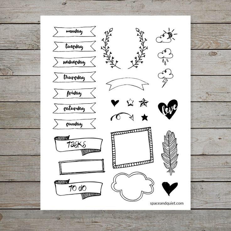 Украшения для ежедневника