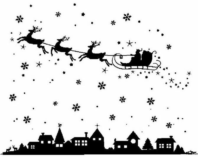 Трафарет на стену новый год