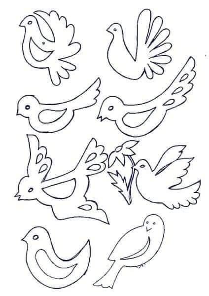 Птички шаблоны для вырезания