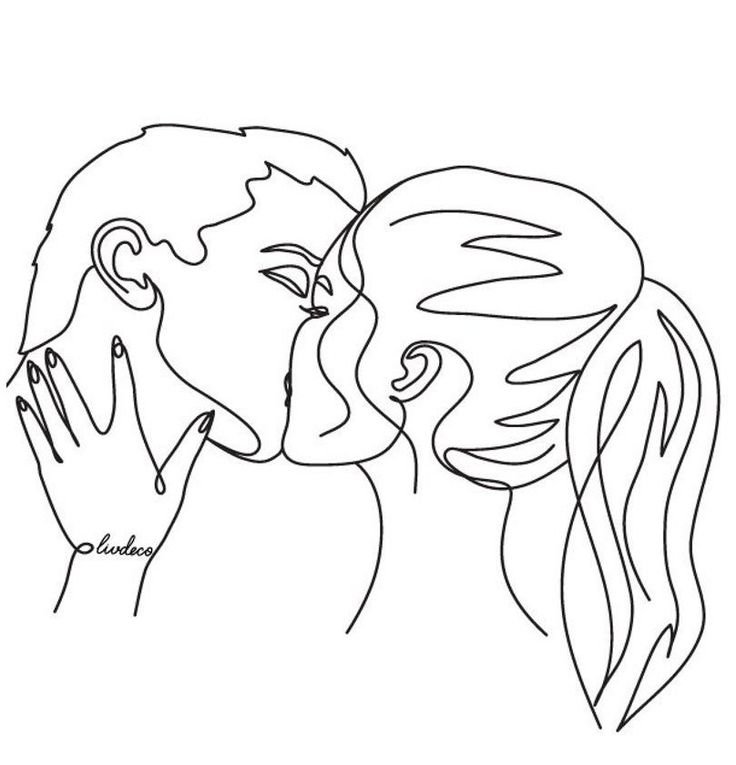 Поцелуй рисунок