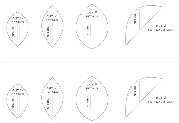 Схема лепестков розы из гофрированной бумаги