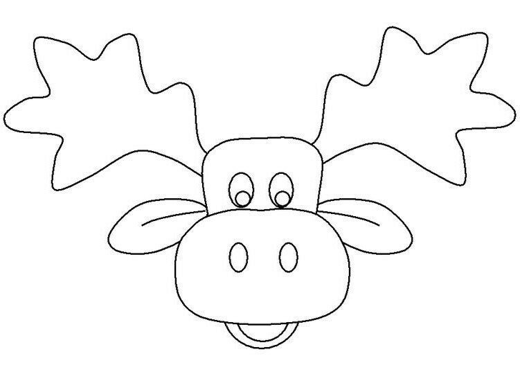 Трафарет оленя для вырезания