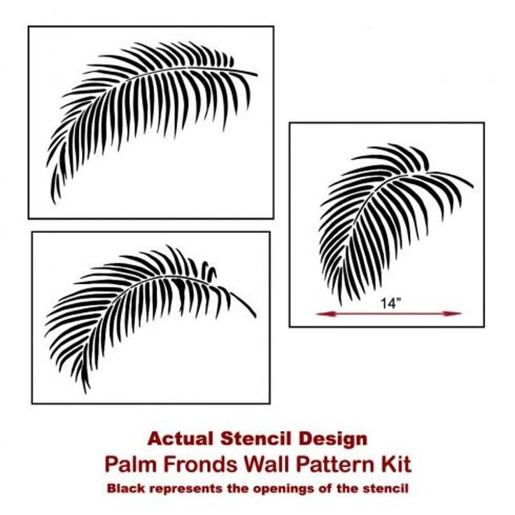 Тропические листья трафарет