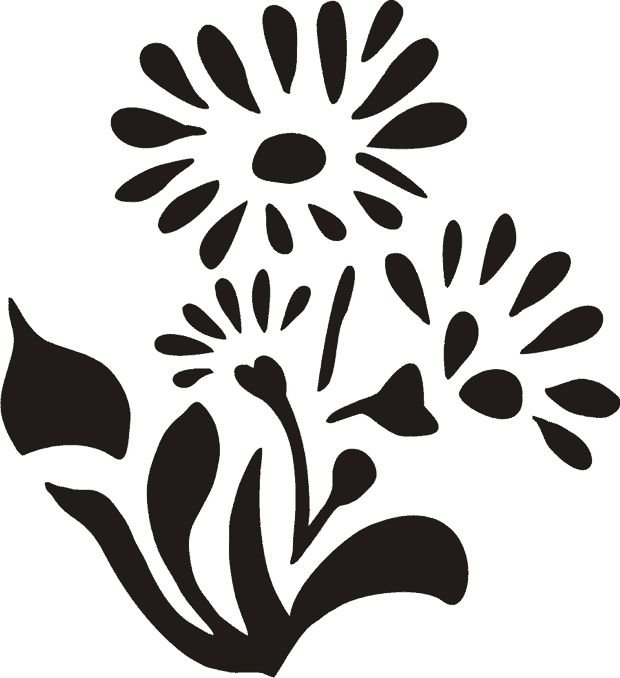 Цветы трафарет для вырезания