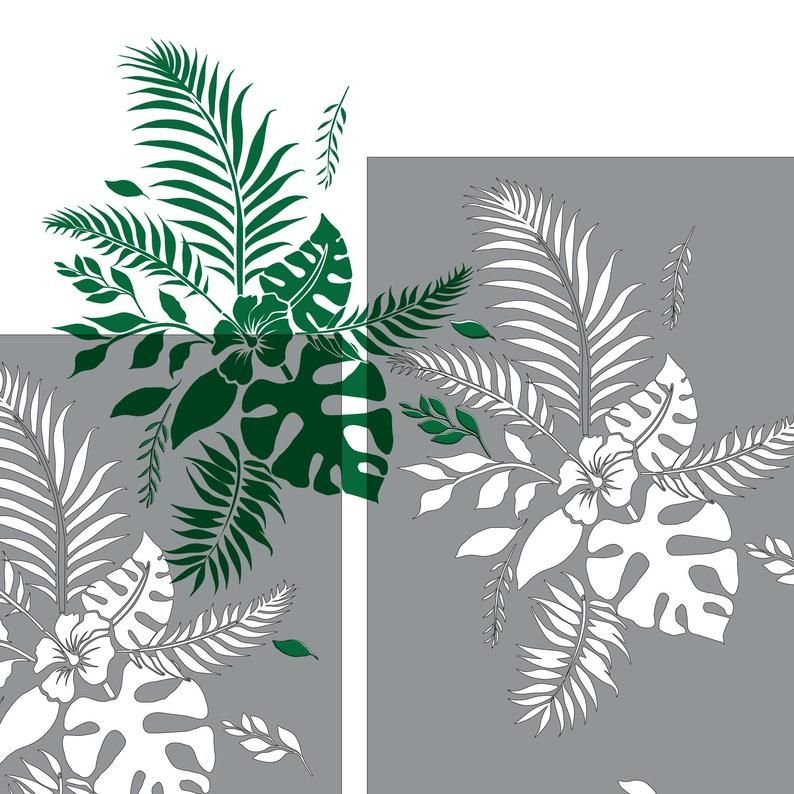 Трафарет лист монстеры для стены