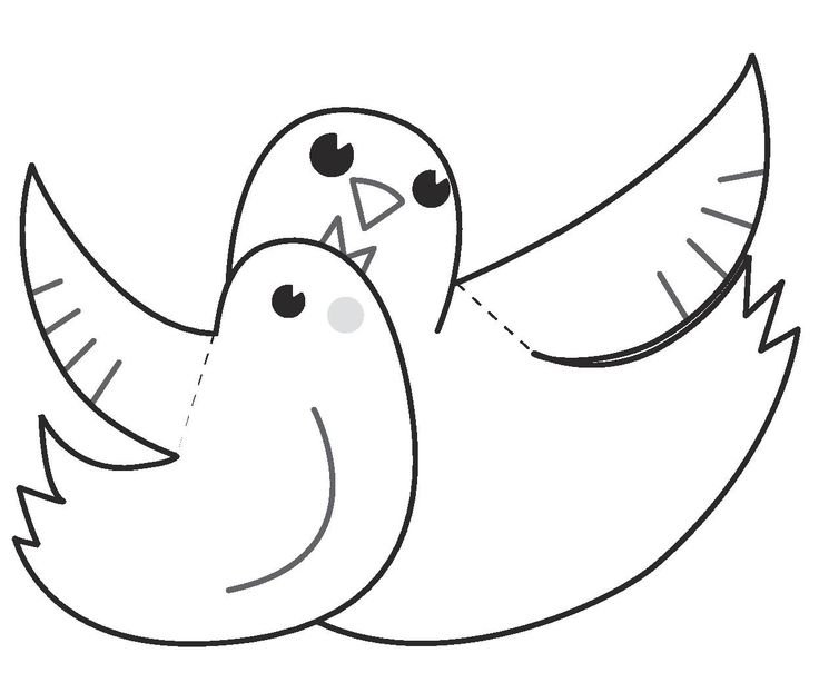 Шаблон птички для аппликации