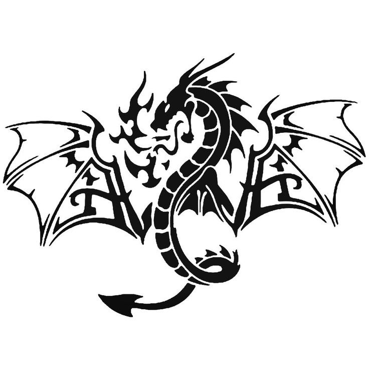 Трафарет дракона