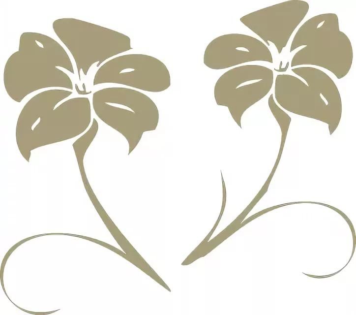 Трафарет цветы на стену