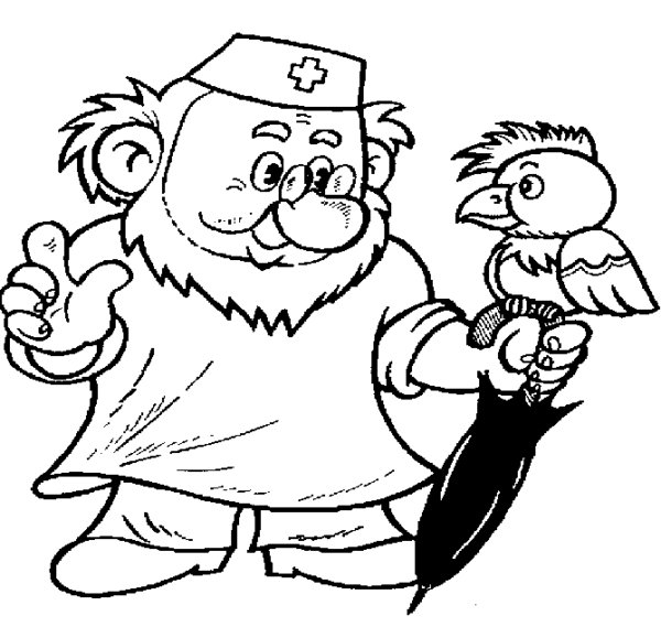 Чуковский доктор Айболит раскраска