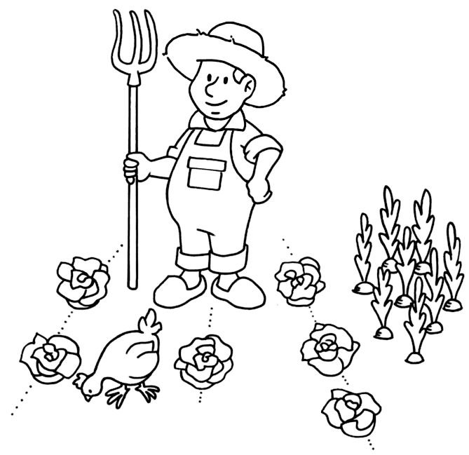 Раскраска огородник