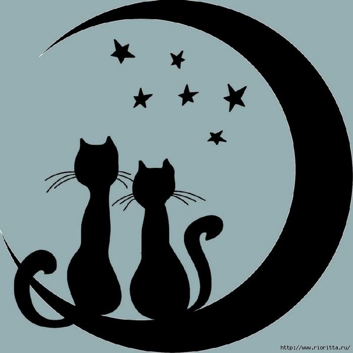 Трафареты кошек для декора