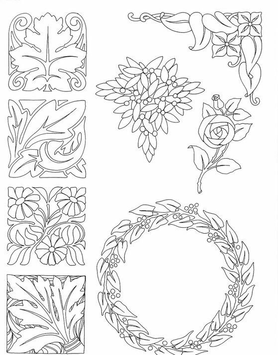 Растительный орнамент трафарет