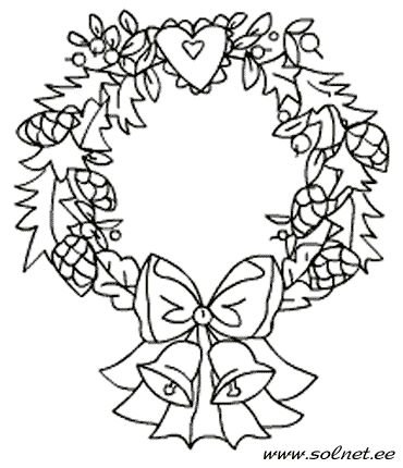 Раскраски новогодние венки