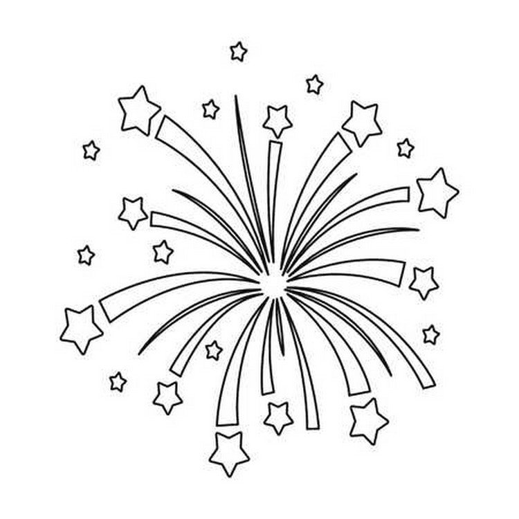 Фейерверк раскраска