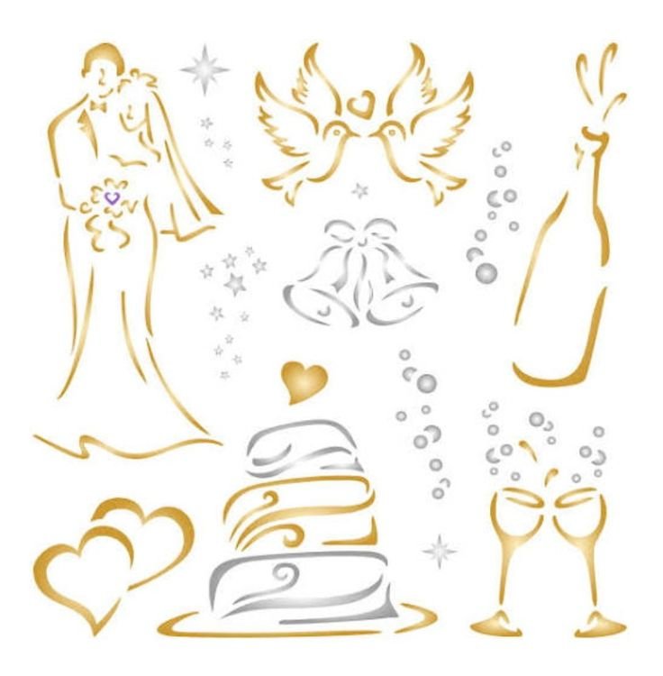 Свадебные трафареты для декора