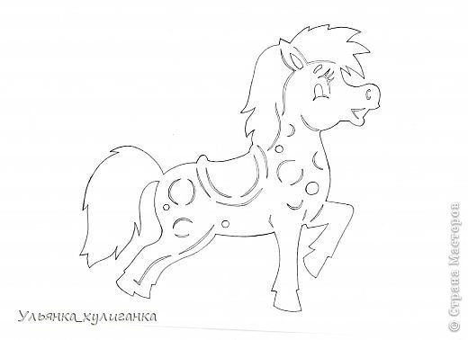 Трафарет лошади на окно