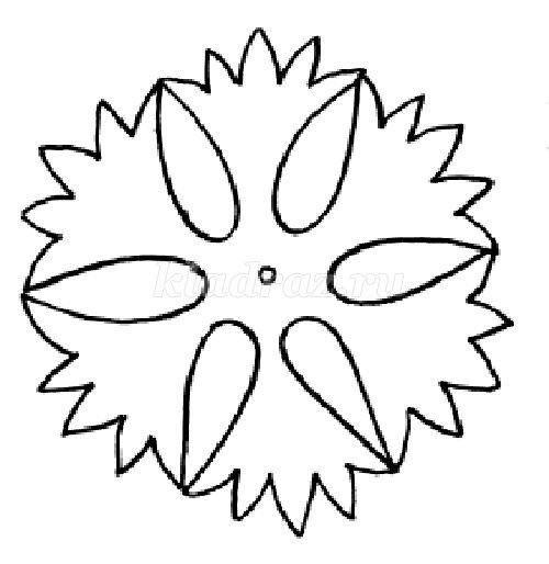 Трафарет цветка василька