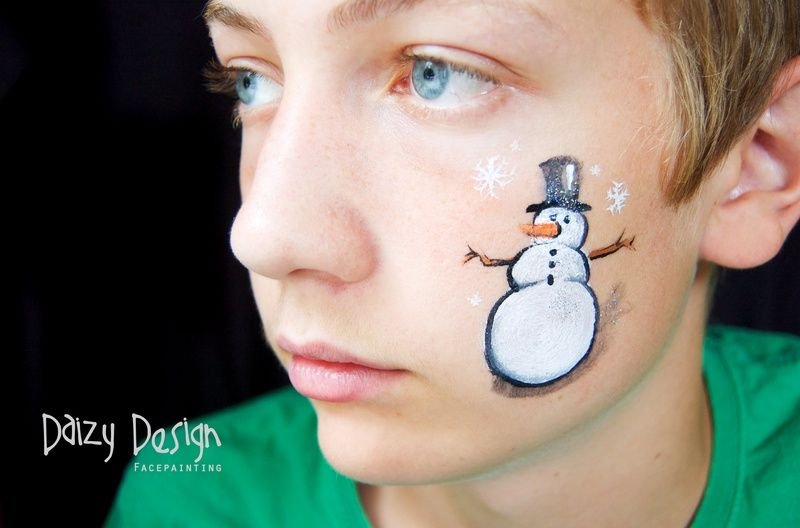 Новогодний аквагрим для мальчиков простой