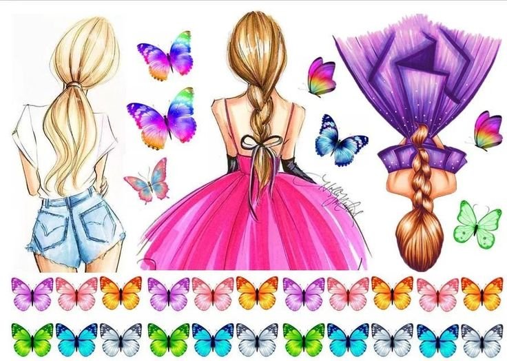 Вафельная картинка девушка